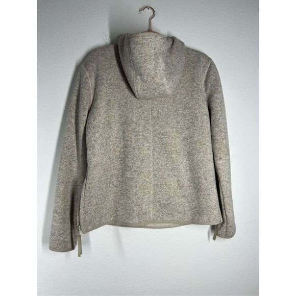 Anthro Thread & Supply Flees Knitted Hoodie 1/4 zipper Cream Teddy Lined Size S - Picture 2 of 15